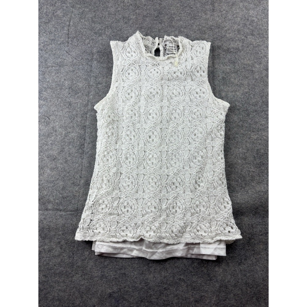 Miss Kelly 1999 Women's S White Lined Lace Top Pullover Whimsigoth Fairy Boho